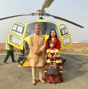 मुख्यमन्त्री शेरधन राई होलिकोप्टर चार्टड गरी ससुराली गाउँ पुगे