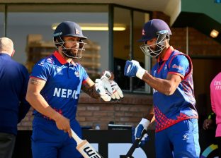भुर्तेलको ऐतिहासिक इनिङ्समा नेपालद्वारा चीनसामु ३१४ रनको विशाल लक्ष्य