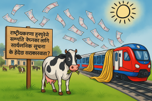 राष्ट्रियकरण हुनुपर्ने सम्पत्ति बेच्नका लागि सार्वजनिक सूचना, के हेर्दैछ सरोकारवाला ? राष्ट्रियकरण हुनुपर्ने सम्पत्ति बेच्नका लागि सार्वजनिक सूचना, के हेर्दैछ सरोकारवाला ?