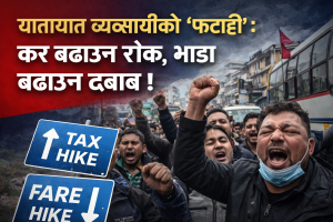 यातायात व्यवसायीको ‘फटाही’ः कर बढाउन रोक, भाडा बढाउन दबाब !