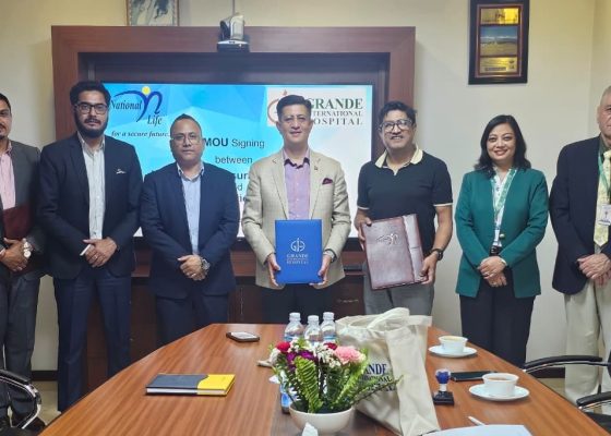 नेशनल लाईफ र ग्राण्डी इन्टरनेशनल हस्पिटल बिच मेडिकल सेवा सम्झौता