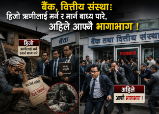 बैंक, वित्तिय संस्थाः हिजो ऋणीलाई मर्न र मार्न बाध्य पारे, अहिले आफ्नै भागाभाग !