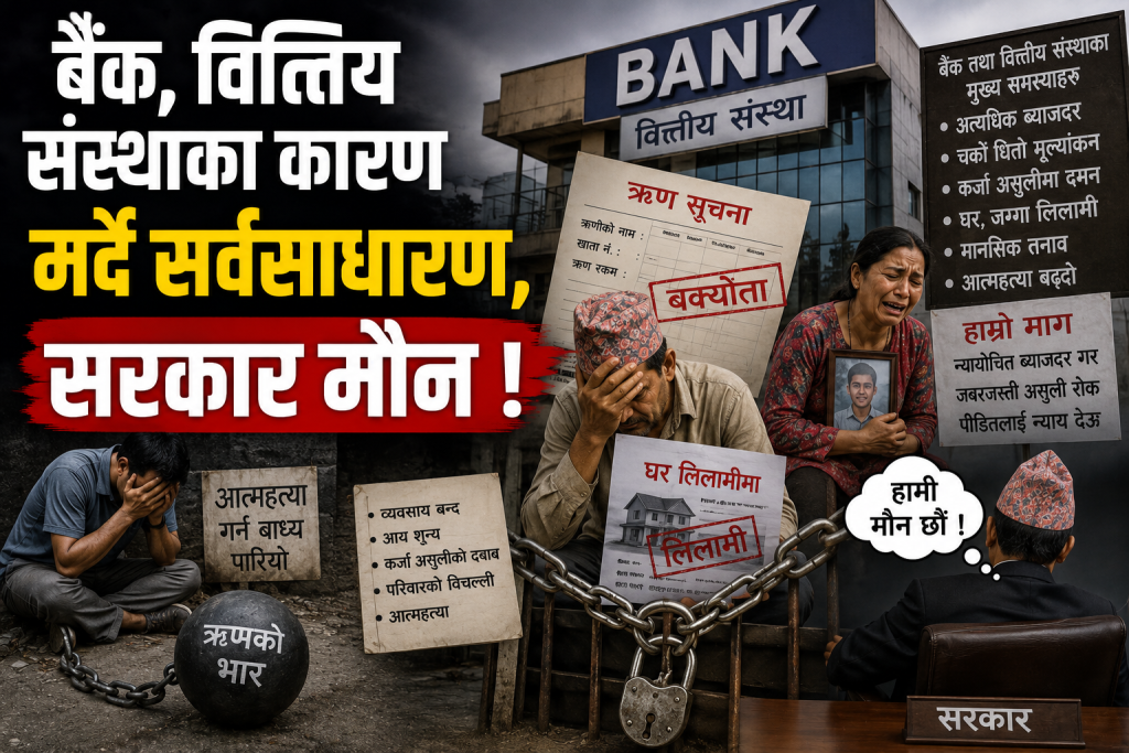 बैंक, वित्तिय संस्थाका कारण मर्दै सर्वसाधारण, मिडिया र सरकार मौन !