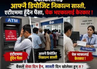 बचतकर्तालाई आफ्नै डिपोजिट निकाल्न सास्ती, एटीएममा हुँदैन पैसा, चेक भएकालाई केरकार !