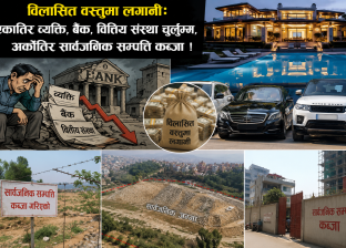 विलासित वस्तुमा लगानीः एकातिर व्यक्ति, बैंक, वित्तिय संस्था चुर्लुम्म, अर्कोतिर सार्वजनिक सम्पत्ति कब्जा !
