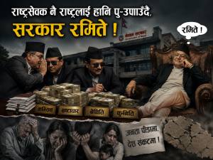 राष्ट्रसेवक नै राष्ट्रलाई हानि पुर्याउँदै, सरकार रमिते ! राष्ट्रसेवक नै राष्ट्रलाई हानि पुर्याउँदै, सरकार रमिते !
