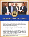 Jawalakhel Group of Industries HANDS OVER RS. 3 CRORE to the PRIME MINISTER’S DISASTER RELIEF FUND