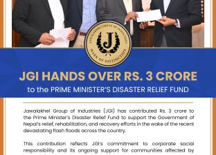 Jawalakhel Group of Industries HANDS OVER RS. 3 CRORE to the PRIME MINISTER’S DISASTER RELIEF FUND