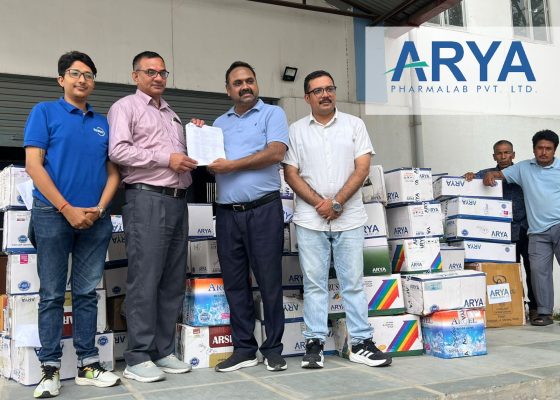 आर्या फार्मा ल्यावद्वारा बाढी तथा विपद् प्रभावित नागरिकका लागि रु. ८२ लाखभन्दा बढीको औषधि सहयोग