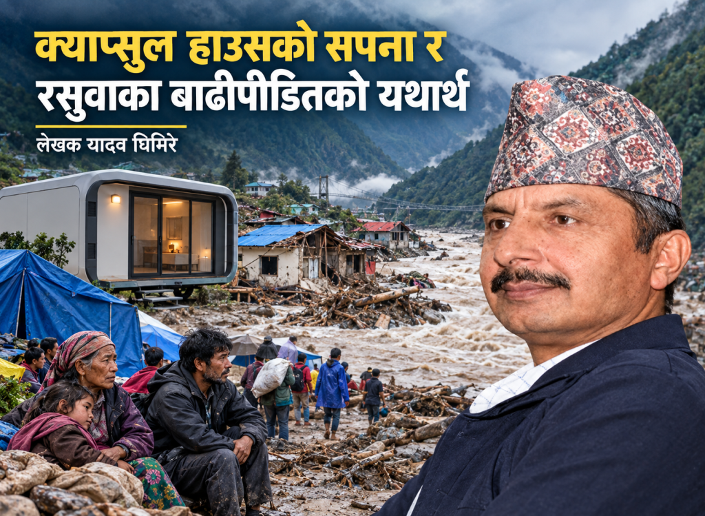 क्याप्सुल हाउसको सपना र रसुवाका बाढीपीडितको यथार्थ