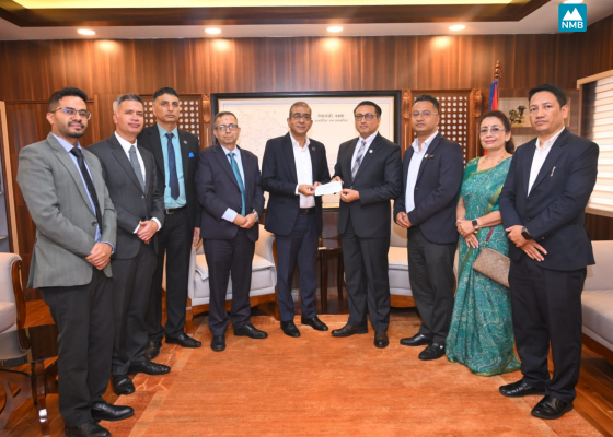 एनएमबि बैंकद्वारा भोटेकोशी बाढी प्रभावितका लागि रु. तीन करोड एकाउन्न लाख रुपैयाँ सहयोग