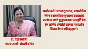 जेनजी आन्दोलनका क्रममा भएका घट्नाको निष्पक्ष छानविन नहुनु दुर्भाग्यपूर्ण ः डा.डिला संग्रौला